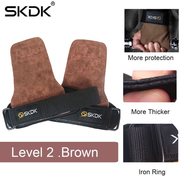 SKDK 1Pair Cowhide Gym Gloves