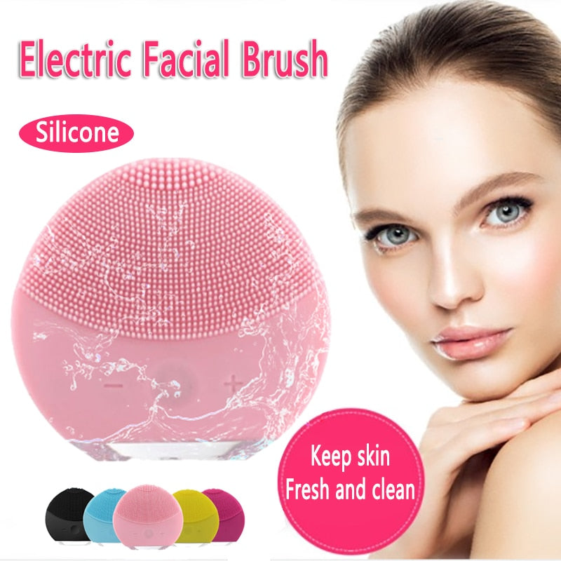 Electric facial cleansing brush